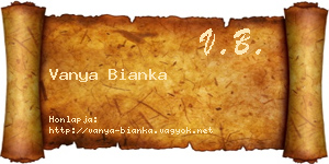 Vanya Bianka névjegykártya